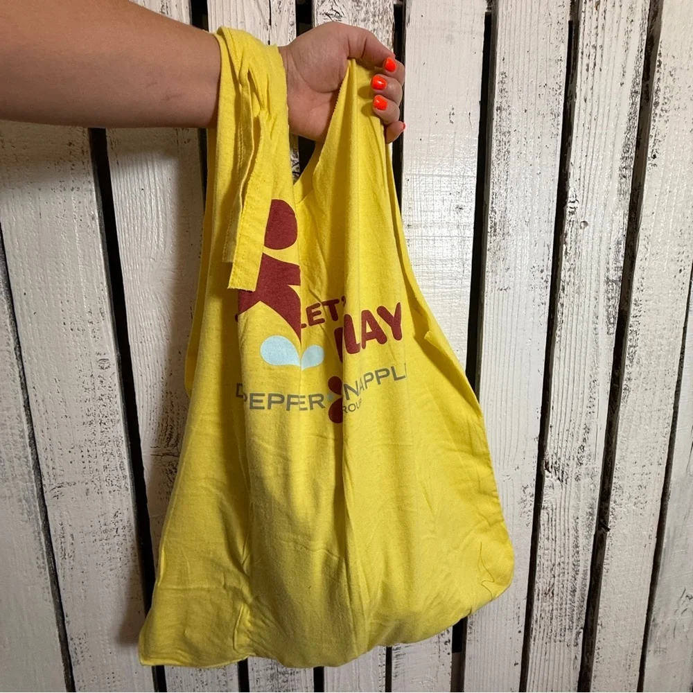 Upcycled T-shirt Tote Bags Set Of 4 Shopping Grocery Compact Reinforced Handmade